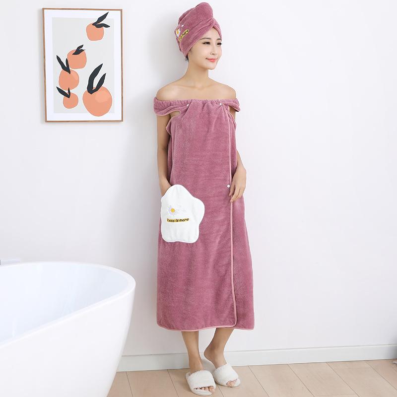 Women'S Variety Of Adult Bath Towels, Suspenders, Bath Skirts, Women'S Chest Wraps, Enlarged And Lengthened Quick-Drying Without Hair Loss, Absorbent