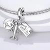 925 Silber Charms Perle Anhänger Flugzeug Koffer Reisepass Reise Charms Passend für Original Charms Armband Schmuck Geschenk