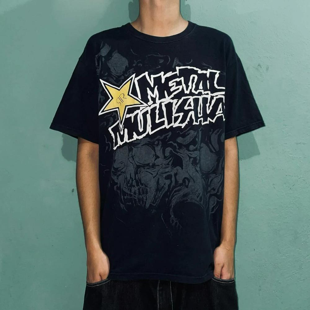 Summer Fashionable Trend Skull Graphic Men's Vintage Streetwear Round Neck T-shirt Outdoor Casual Plus Size Tees Top Women Clothing