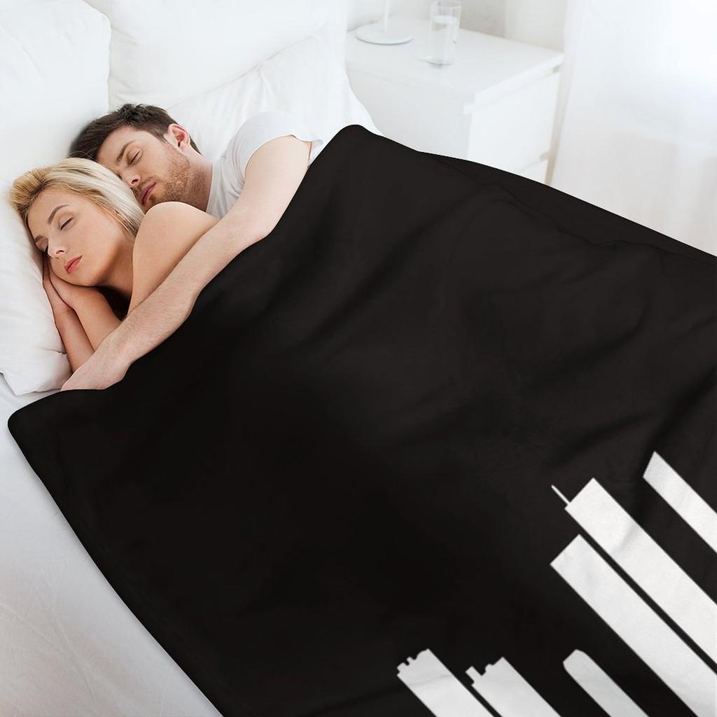 Piano City Music Throw Blanket Flannel Fabric Blankets and Throws Christmas Decoration Multi-Purpose Blankets