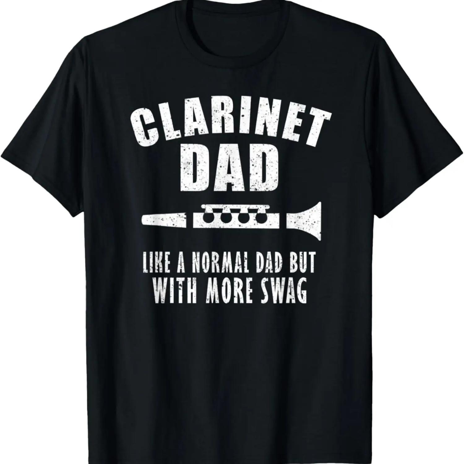 Mens Marching School Band Clarinet Dad Funny T-Shirt S чёрный