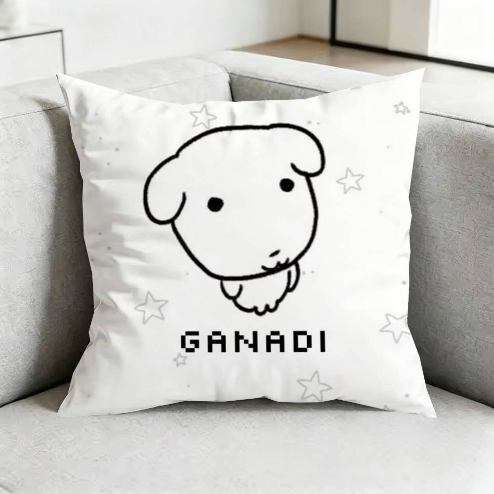 Cute Ganadi DDog Square DoubleSided printed Pillow Case Bedroom Bedside Pillow Sofa Cushion Cover Gift
