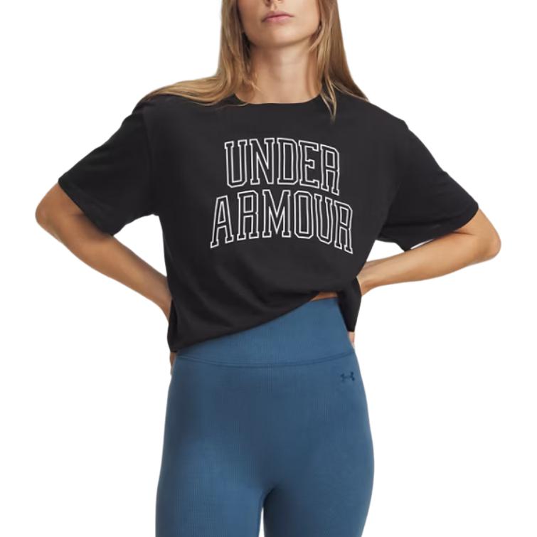 

Under Armour Loose Fit Letter T-Shirt Women tops 6007883-001 XS