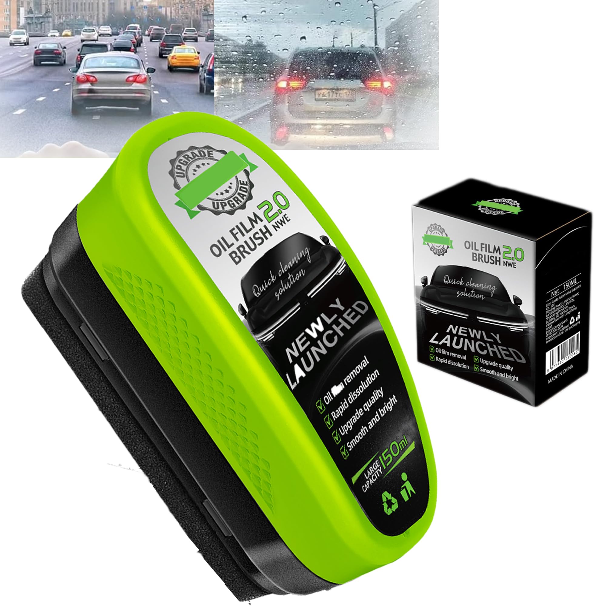 

Средство для удаления автомобильного стекла (Модель 2025 года - Встроенная чистящая щетка), Стекло автомобиля , Пленка