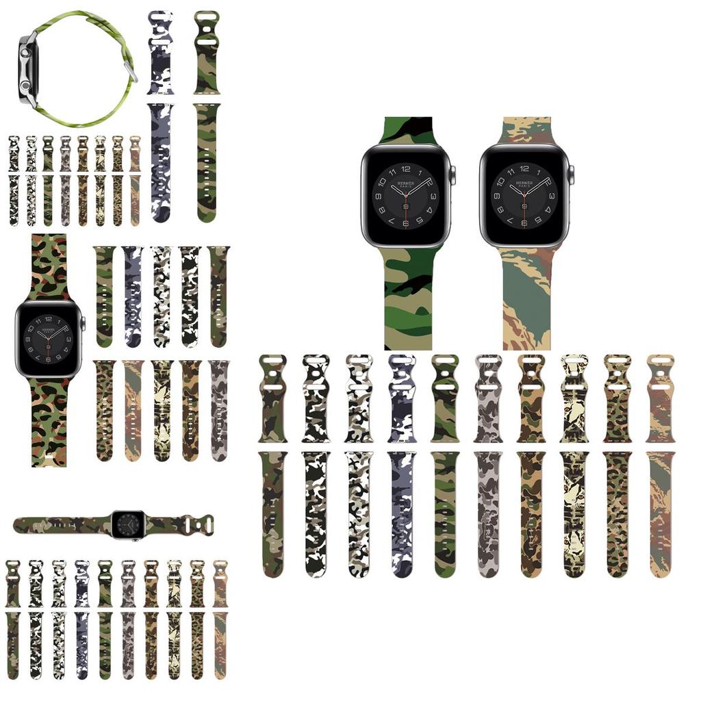 Camouflage Camo Armband für Apple Iwatch 7 6 Se 5 4 3 2 1 Band Stoßfest und Leicht