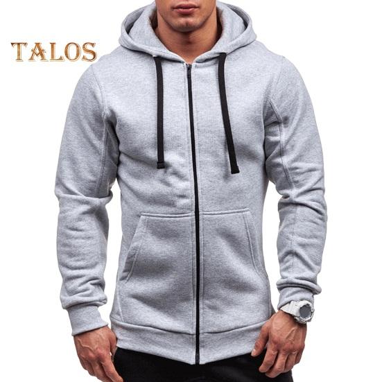 Podzim Zima Pánská bunda S kapucí Stahovací šňůrka Zip Dlouhé rukávy Jednobarevný Cardigan Elastické manžetové kapsy Bunda s kapucí střední délky