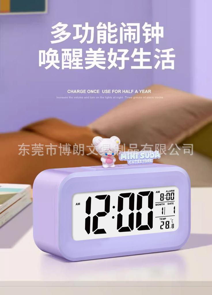 New model, charging voice timekeeping alarm clock, student luminous clock, creative multi-function digital clock