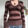 Women's Striped Sweetheart Neck Bodycon Sweater with Flare Sleeves - 2022
