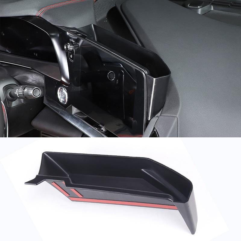 

For Chevrolet Corvette C8 Stingray Z51 Z06 2020-2025 Car Navigation Screen Rear Storage Box Organize Tray With Phone Holder
