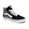 Vans SK8 Canvas Abrasion Resistant High Top Skateboard Shoes Black With White Print Children Aged 3 7 Years Old VN0A4BUWTEZ