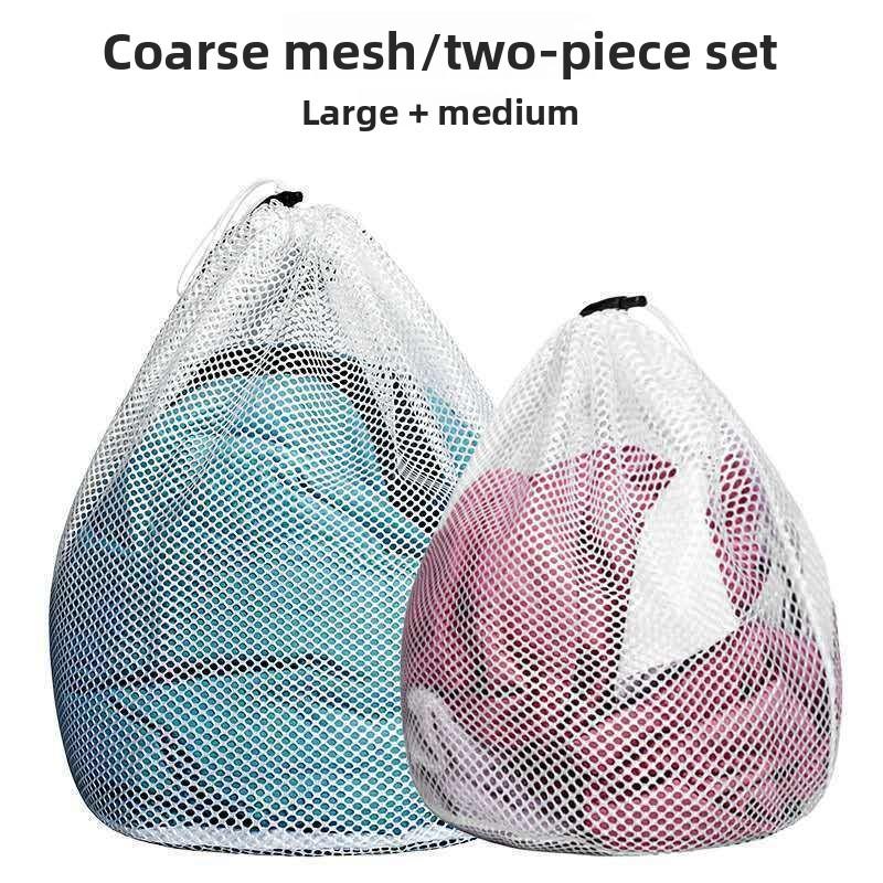 

Утолщенные большие круглые сетчатые мешки для стирки со шнурком (Крупная Мелкая Сетка) 50*60cm