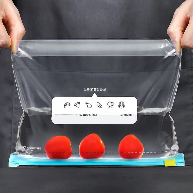 10/15/20Pcs Reusable Storage Bags Zipper Lock Bags Food Grade Transparent Fresh-Keeping Bags Kitchen Refrigerator Organizer