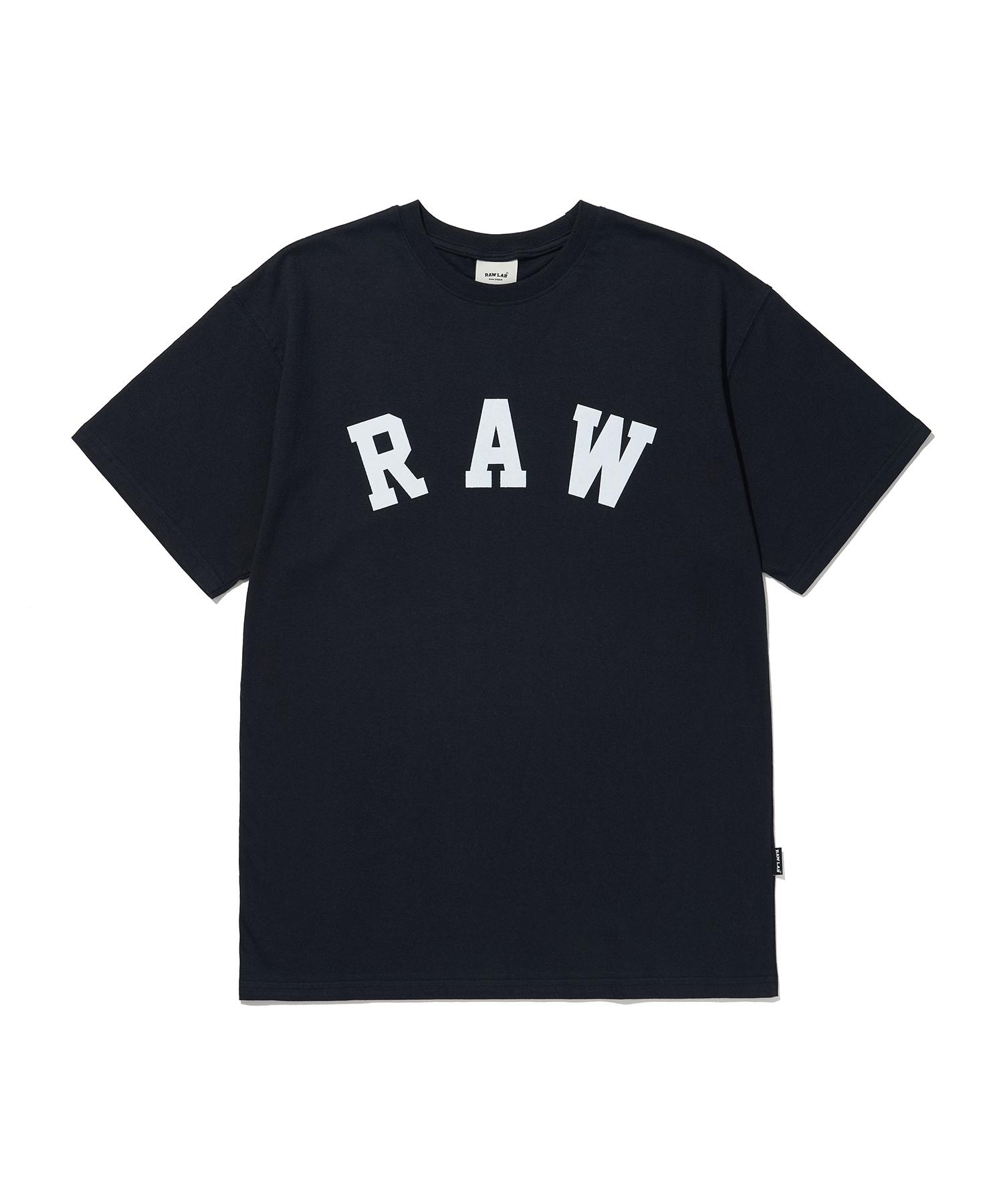 Row Lab Raw Signature Flocked Short Sleeve Tee (Navy) L