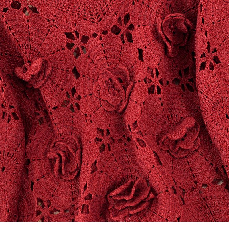 Plus Size Spring Set: Red Knitted Sweater & Dress