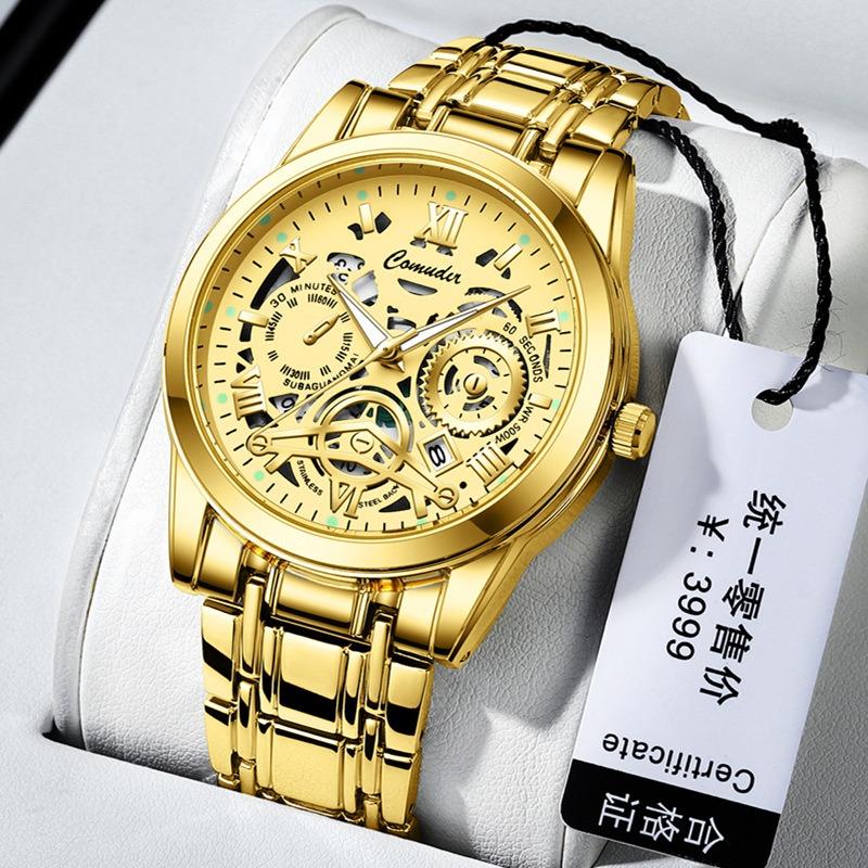 Hollow Men's Watch Men's Calendar Fashion Quartz Watch