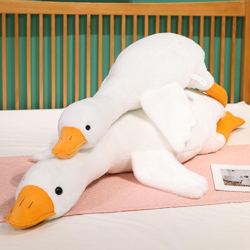 Měkké ležení velká bílá husa házecí polštář plyšová hračka panenka velká husí panenka dívka spící uklidňující panenka