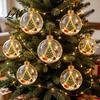 Warm Light Seasonal Ornaments Glowing Clear Christmas Ball Ornament Up Story Decoration with LED Decorative Garland Accents Light Mini Holiday Scene