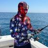 Men's Casual Raglan Sleeve Hooded Long Sleeve Sun Protection Shirt with Graphic Print for Outdoor Sports and Activities