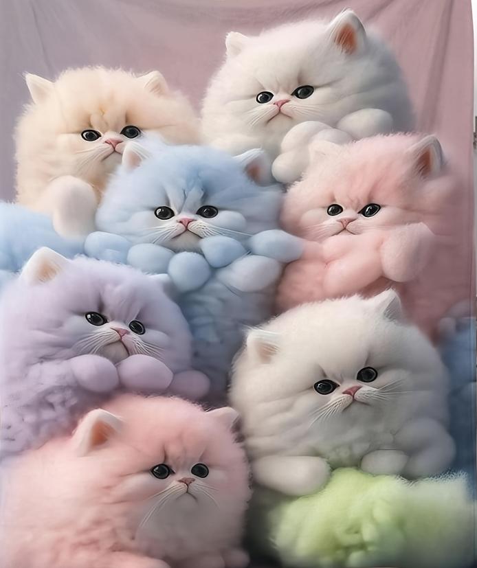 

Cute Pastel Cats Blanket - Soft, Cozy, Stylish Decor for Ultimate Home Comfort and Ideal Gift Choice for Cat Lovers 30x40in