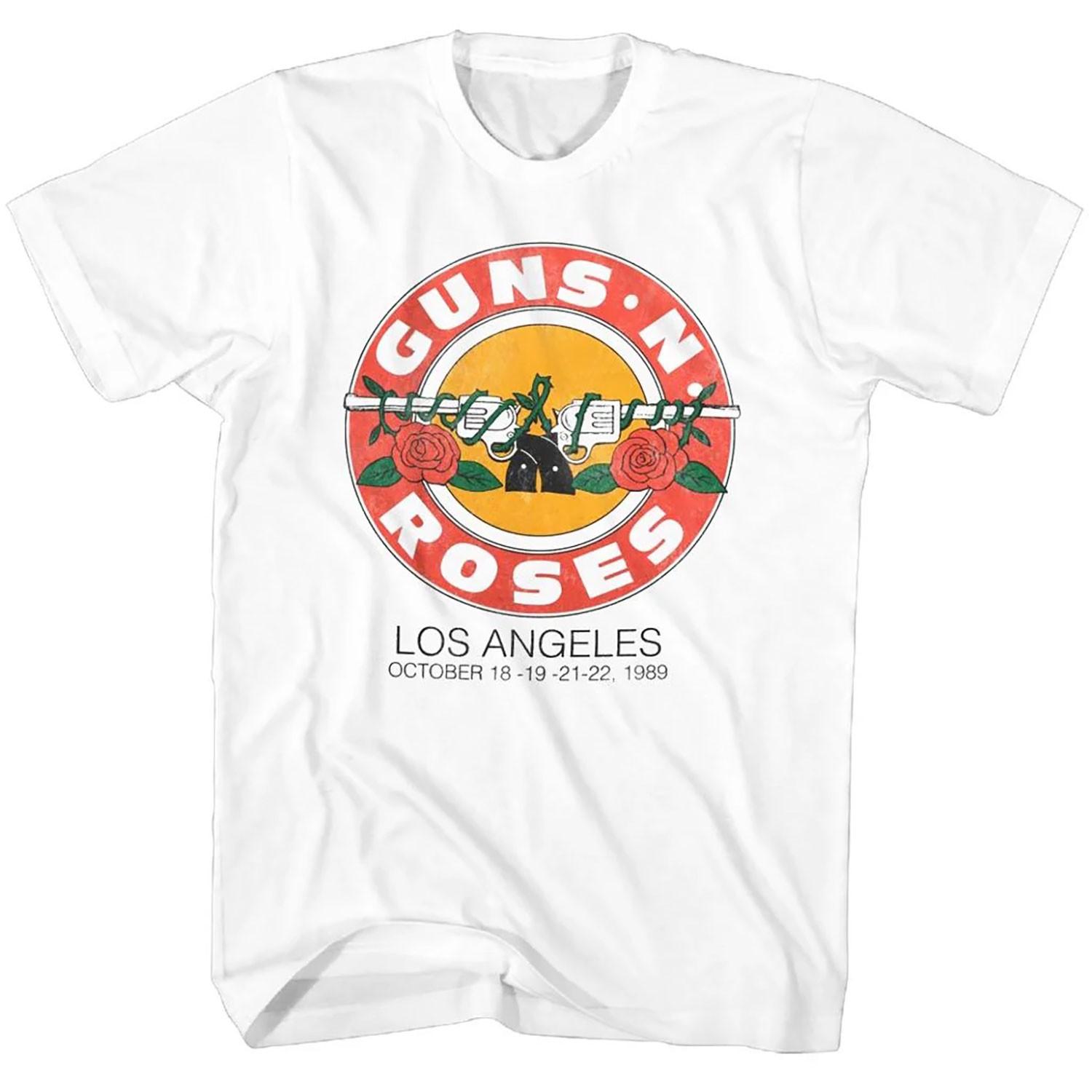 Men s Guns N Roses 1989 Roses Logo T-shirt XX-Large White XXXL
