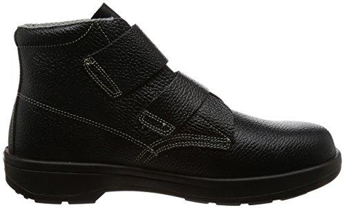 Simon Safety Shoes, Mid-Length, JIS Standard, Comfortable, Lightweight, Cushioned, Basic, High-Cut, Magic, AW28, Black, Size 25.5 Cm
