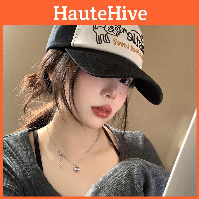 Color Block Stylish Soft Top Baseball Cap Women Adjustable Trendy Duckbill Hat