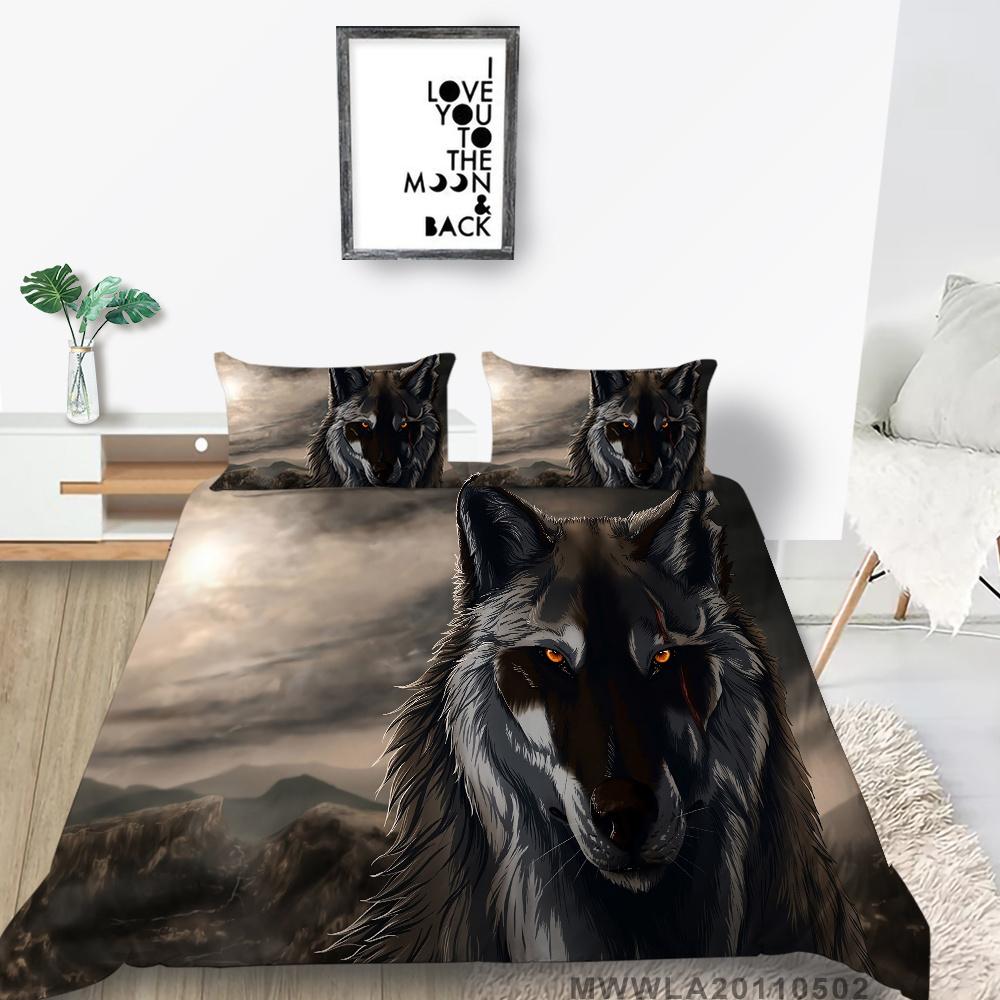 2023 New Style Comforter Cover Set Cool Duvet Covers Highend 3D Wolf Printed Polyester Bedding Cover Set Fashionable Bedclothes