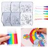 Cartoon Style Drawstring Graffiti 6/12PCS Random Backpack Colorful Pen Available Handcraft Painting Stationery Rewards Gifts ZYF