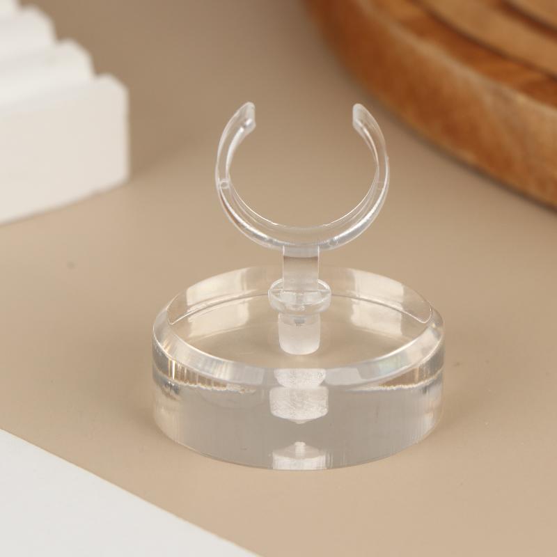 Clear Geometric Acrylic Ring Display Stand Jewelry Holder 2 Grid Box for Wedding Ceremony Earring Retail Showcase