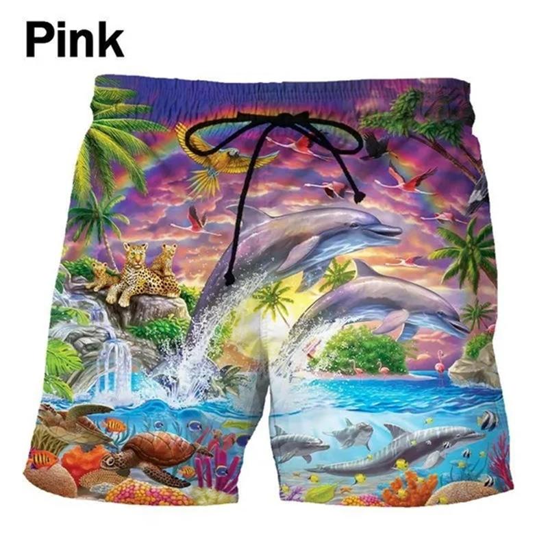 Dolphin 3D-tryckta shorts för män Street Fashion Hip-hop Funny Beach Shorts Ropa Hombre Badbyxor för män Cool Board Shorts Chilren