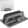 Geecol Vertical Laptop Adjustable Aluminum with Compatible with and with Storage Holder Stand, Width, Scratch-Resistant Silicone, MacBook, Surface,