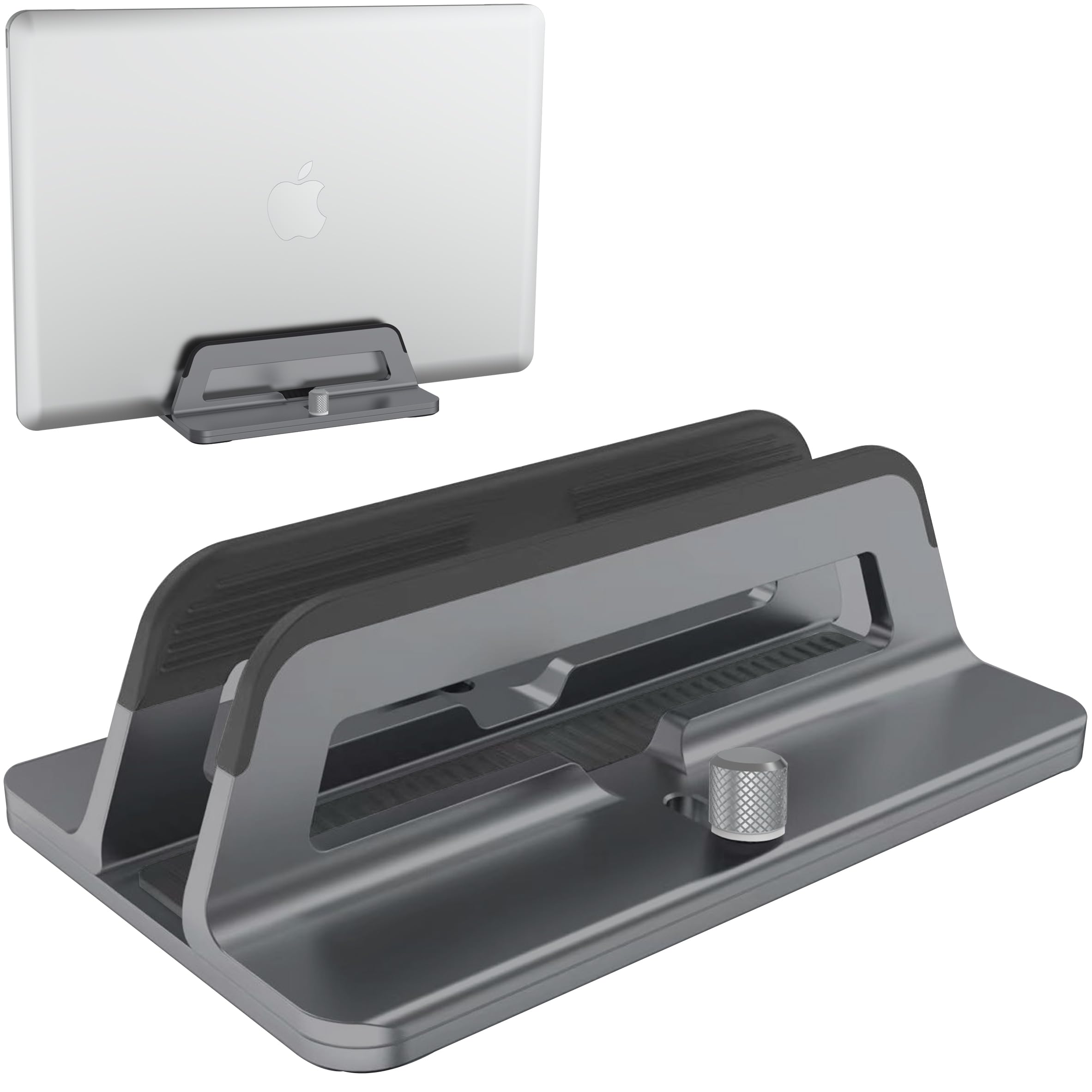 

Geecol Vertical Laptop Adjustable Aluminum with Compatible with and with Storage Holder Stand, Width, Scratch-Resistant Silicone, MacBook, Surface, серый