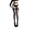 Su Xing's Suspender Socks Contrasting Lace Red Lace Suspender Stockings Black Silk Long Tube Knee-length Integrated Sex Underwear