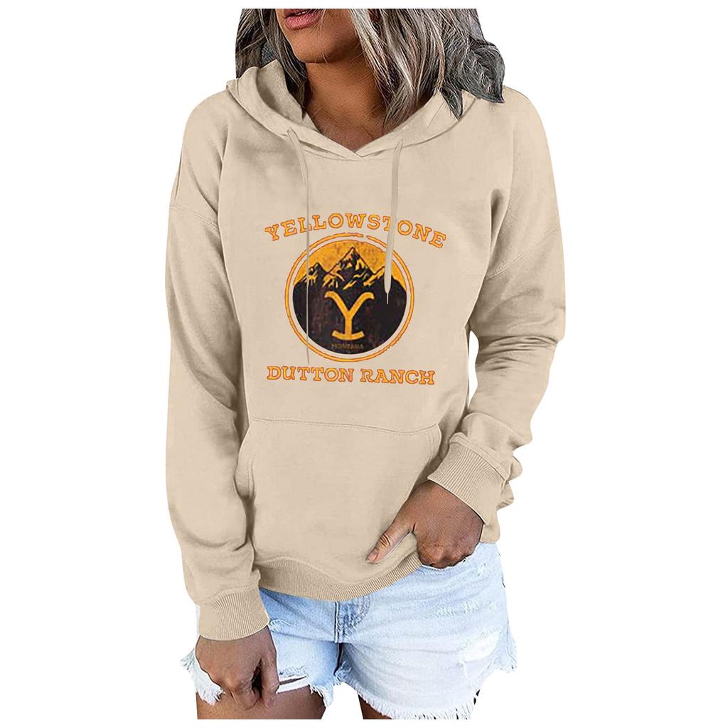 Women's Printed Round Neck Long Sleeve Pullover Casual Sweatshirt