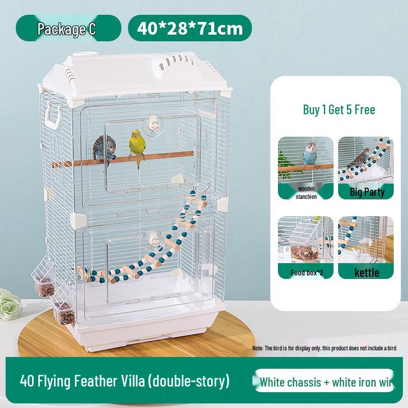 Large Ornamental Birdcage for Budgerigars, Cockatiels, & Finches with Acrylic Panels