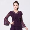 Women's Design Slim Elegant Latin Dancewear Practice Performance Long Sleeve Top