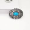 Zinc Alloy Bohemian Niche Belt Buckle Oval Belt Buckle Automatic Snap Buckle Retro Style