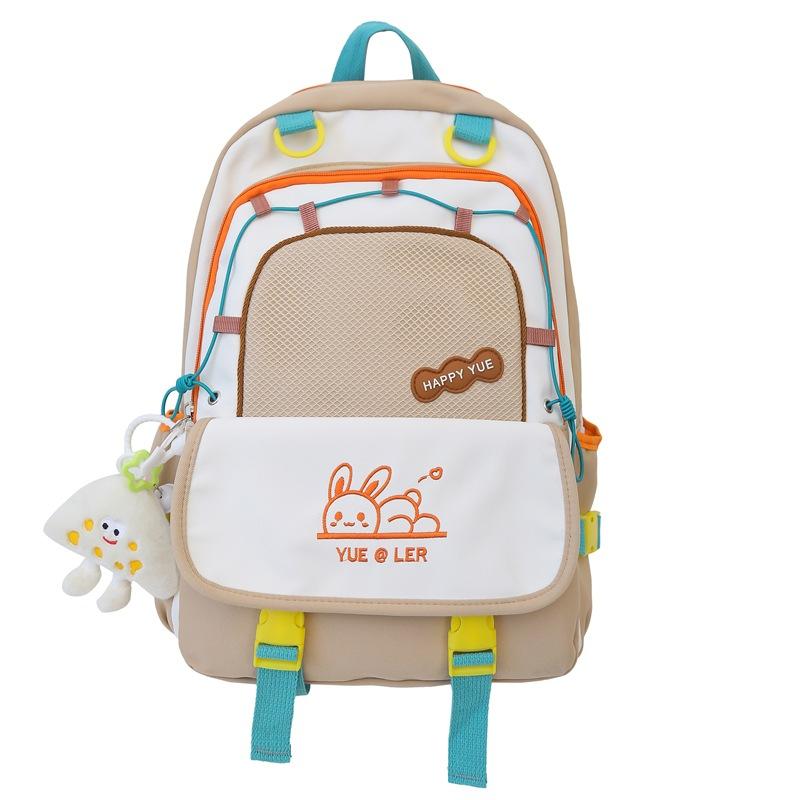 Japanese Macaron Backpack New Schoolbag Contrast Color Large Capacity Backpack for Junior High School Students