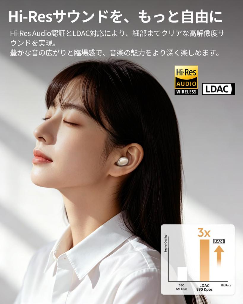 QCY MeloBuds A30 Wireless Noise Cancelling Wireless Earbuds with 60dB Hybrid Audio Bluetooth Up to 50 Hours 8 Microphones for Ambient Sound