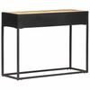 Console Table 100x35x75 Cm Rough Mango Wood and Wicker Weave