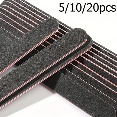 5/10/20pcs Professional Double-Sided Nail File Set,Black Matte Board Manicure and Sanding Tools 100/180 Grit,Washable Dual-Sided