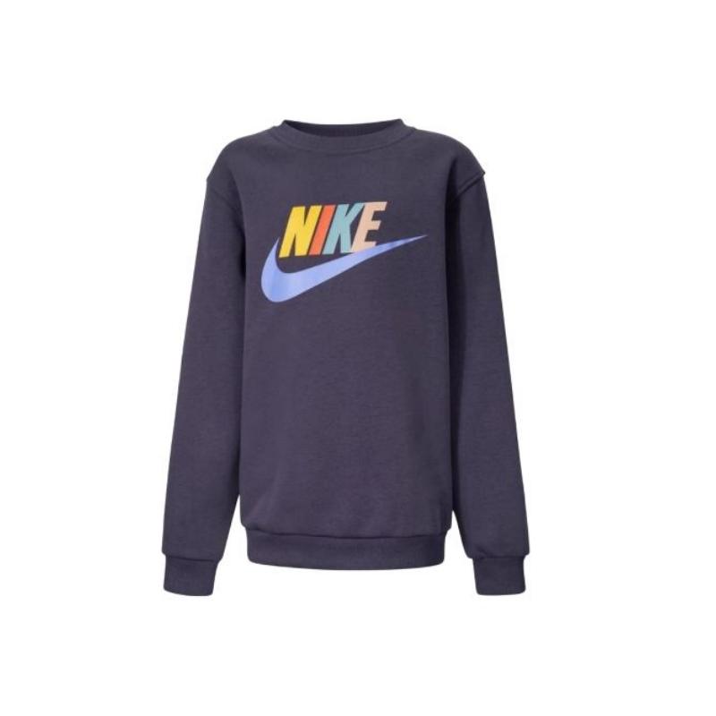 Nike Club K NSW FLC Crew LS HBR Fashionable Pullover Kids Tops Navy-Blue FD2992573