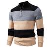 Quarter Zip Sweater for Men Fall Winter Slim Fit Knit Mock Neck Half Zip Long Sleeve Ribbed Sweaters Men's Business Casual Warm Golf Pullover Tops