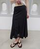 Toabe Lace Cut Flare Long Skirt (Black)