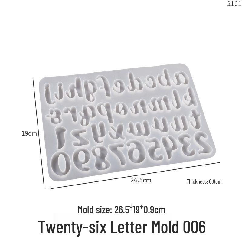 Poppy Crystal Epoxy DIY Lowercase Alphabet & Number Keychain Mold