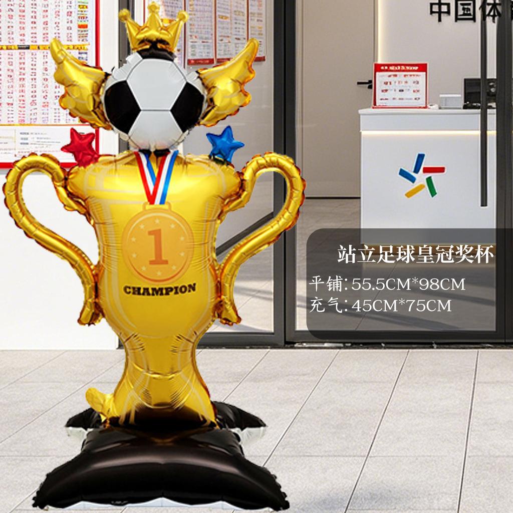 2026 USA Mexico Canada World Cup Soccer Ball Foil Balloon with Stand Decoration Game Cheer Prop