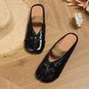 Γυναικεία Μοβ Μαμά Μαλακής Σόλας Επίπεδα Loafers με Λουράκι Διχάλας Δακτύλων με Χοιροδίκτυλο