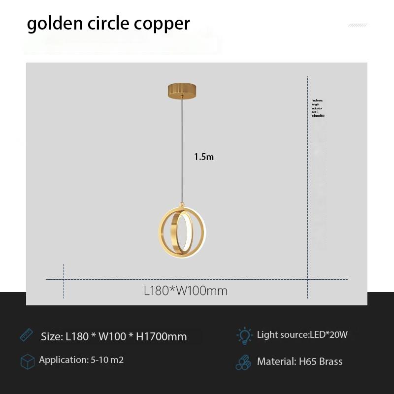 Nordic copper LED chandelier light luxury bedroom bedside lights reading lamp minimalist small chandelier luxury interior decor