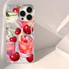 Fruit Juice & Cherry Pattern Phone Case For Samsung Galaxy S26 S24 S25 S23 Ultra S22 S21 Plus FE A15 A34 A35 A50 A54 A55 Cover