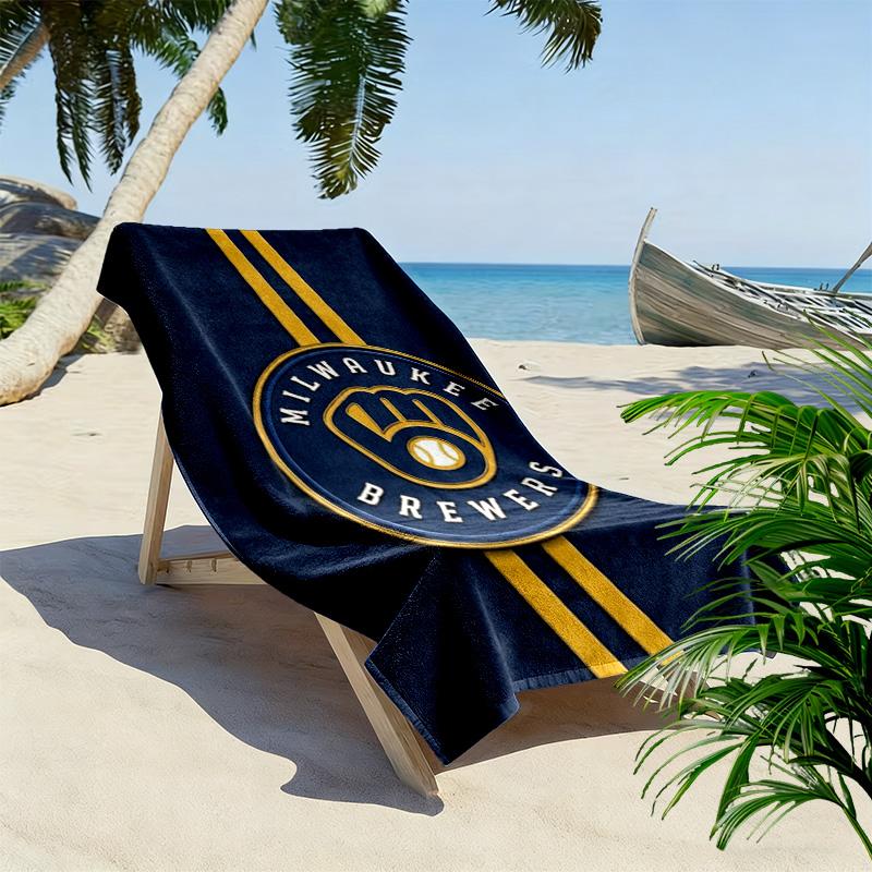 Milwaukee Brewers Print Strandtuch, Großes Weiches Schnelltrocknendes Handtuch für Strand Camping Schwimmen